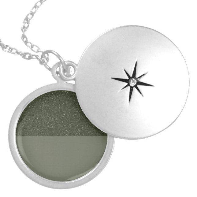 Speckled Top Moss Green Locket – Custom Necklace (Front)