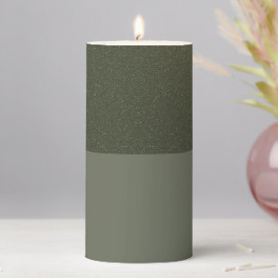 Speckled Top Moss Green Pillar Candle – Customize