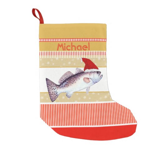 Speckled Trout Santa Small Christmas Stocking