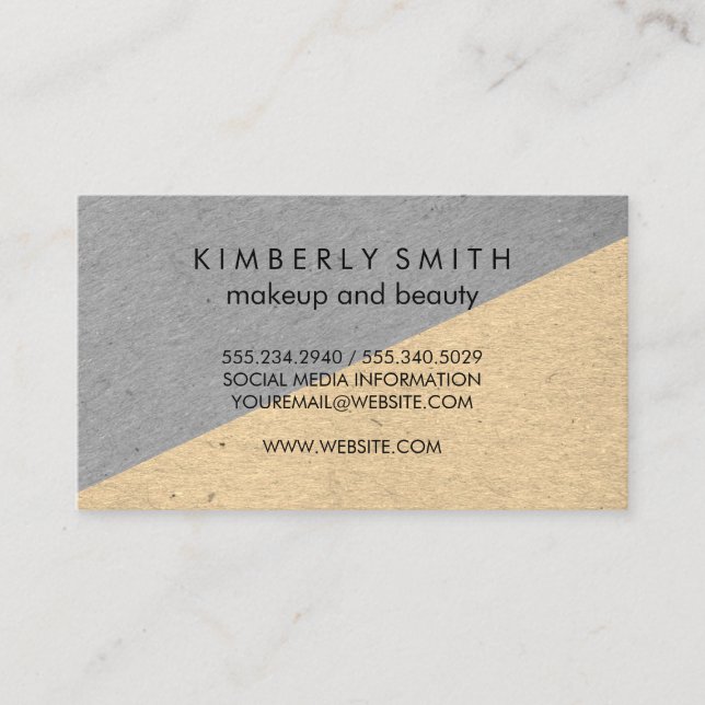 Speckled Two Tone Color Blocks Business Card (Front)