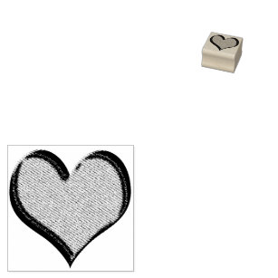 Speckled Valentines Day Heart Shape Rubber Stamp