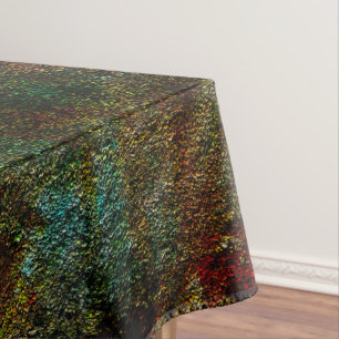 Speckled wall texture, in green and coral colors t tablecloth
