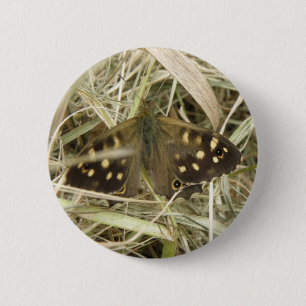Speckled Wood Butterfly Button