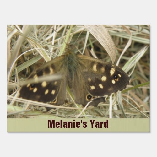 Speckled Wood Butterfly Custom Yard Sign