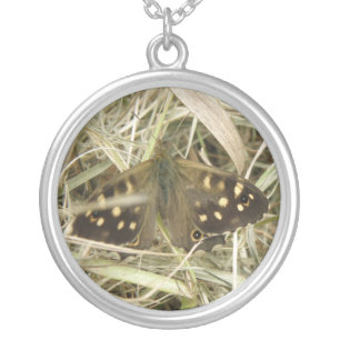 Speckled Wood Butterfly Necklace