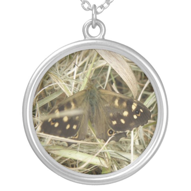 Speckled Wood Butterfly Necklace (Front)