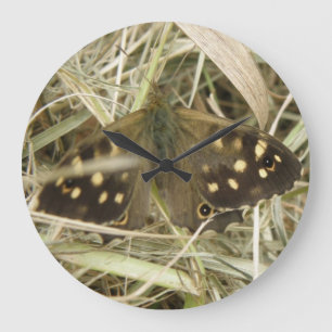 Speckled Wood Butterfly Wall Clock