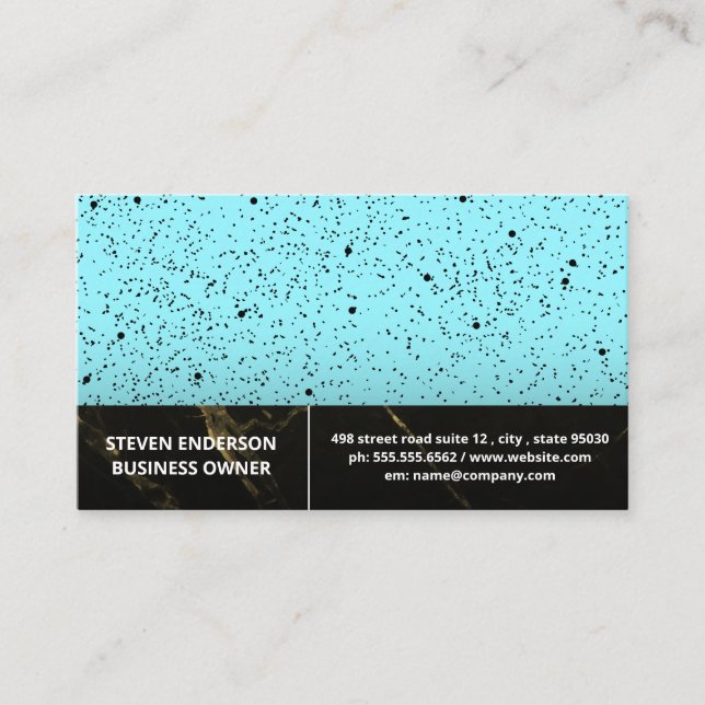 Speckles | Black Marble Trim Business Card (Front)