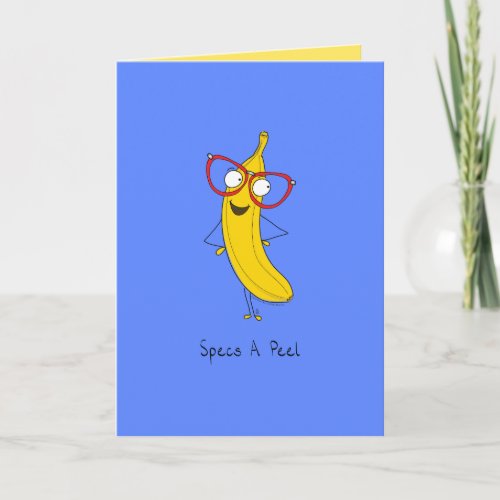 Specs A Peel _ Banana with Glasses Greeting Card