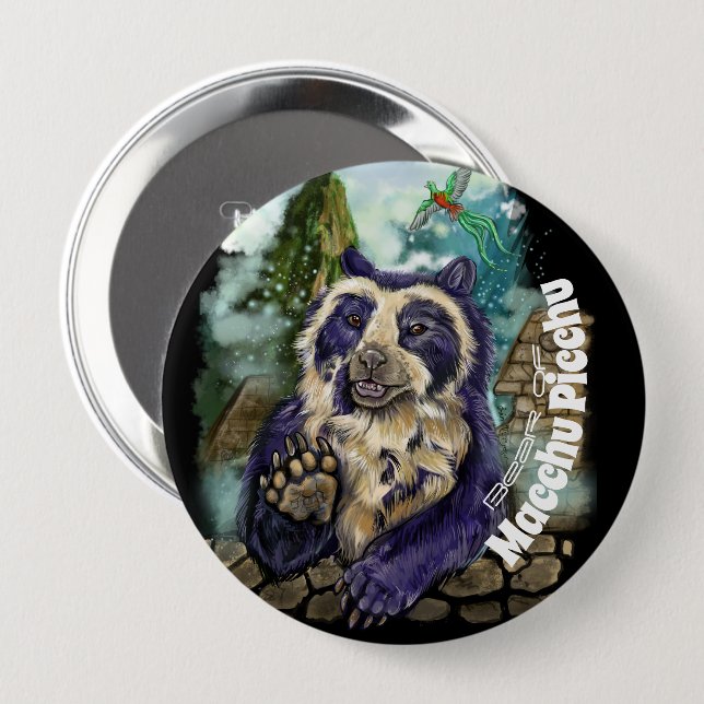 Spectacled Bear Button (Front & Back)