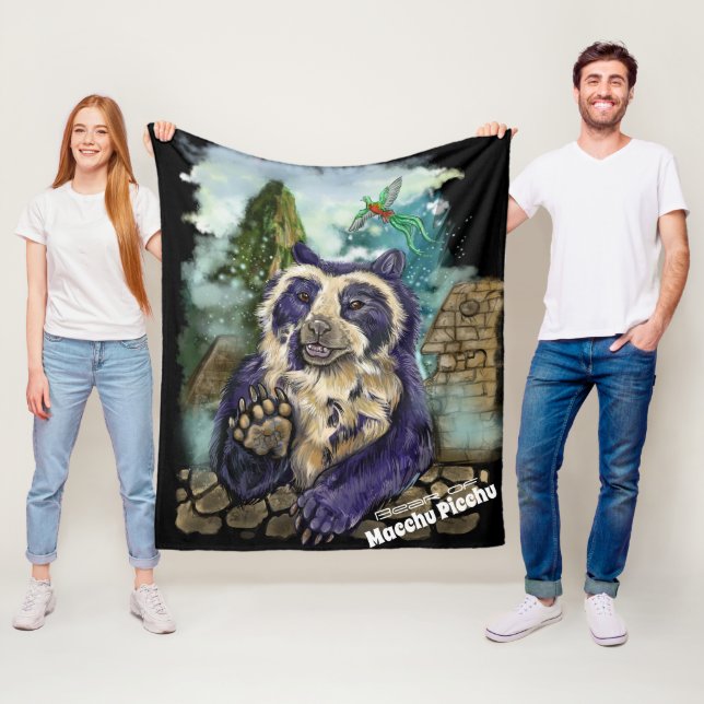 Spectacled Bear Fleece Blanket (In Situ)