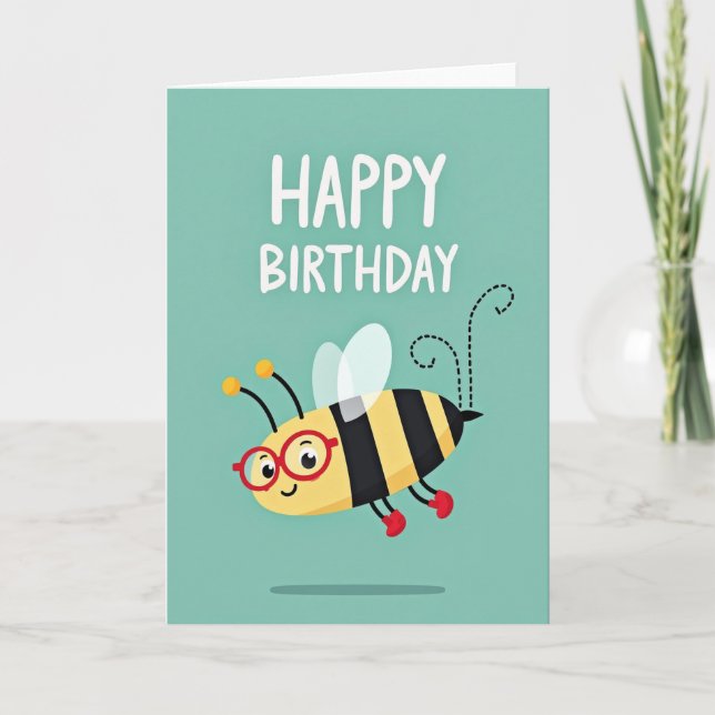 Spectacled Bug Birthday Card (Front)