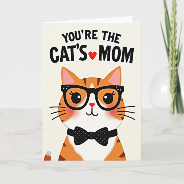 Spectacled Cat Mother Love Card (Front)