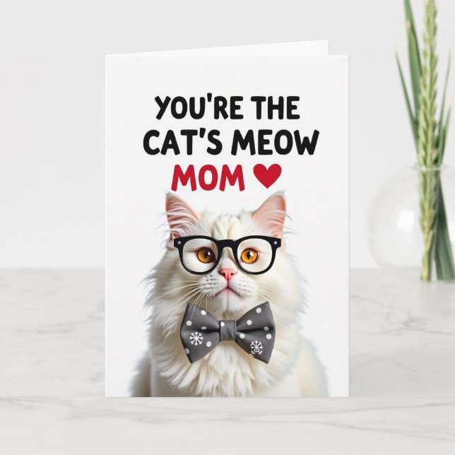Spectacled Cat Mothers Day Card (Front)