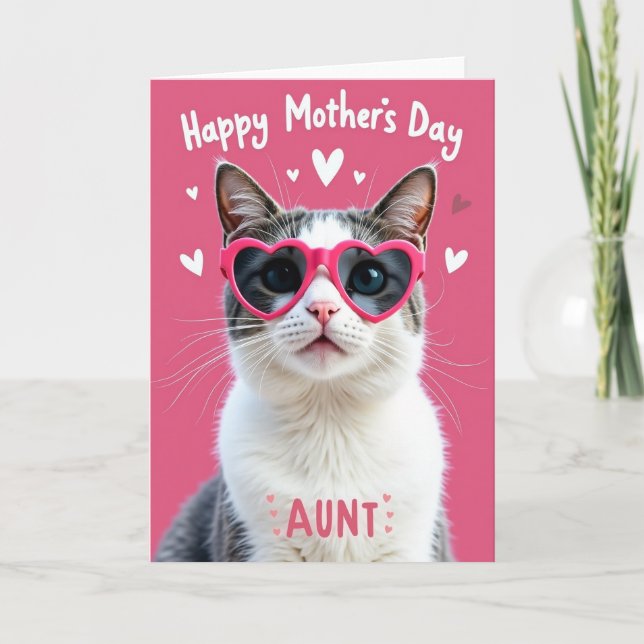 Spectacled Cat Sweet Mothers Day Card (Front)