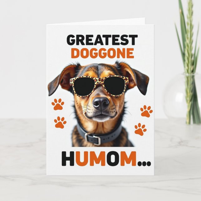 Spectacled Dog Humom Day Card (Front)