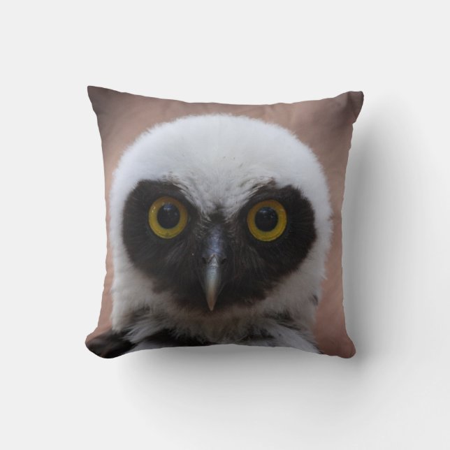 Spectacled Owl Throw Pillow (Front)