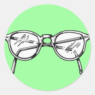 Spectacles Classic Round Sticker