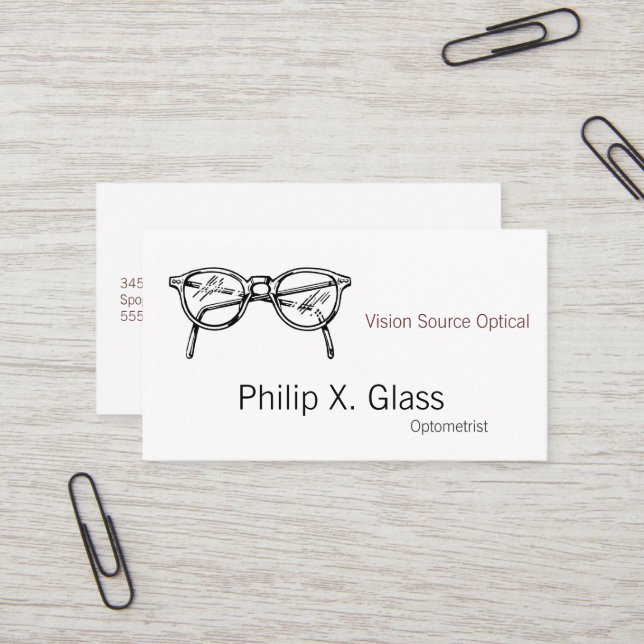 Spectacles Eyewear Optical Vision Business Card (Front/Back In Situ)