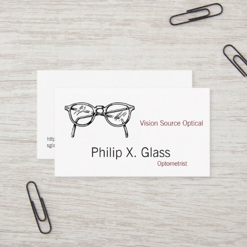 Spectacles Eyewear Optical Vision Business Cards