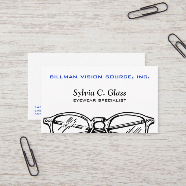 Spectacles Eyewear Optical Vision Business Card (Front/Back In Situ)