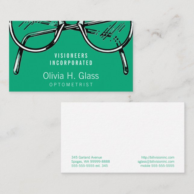 Spectacles Eyewear Optical Vision Business Card (Front/Back)