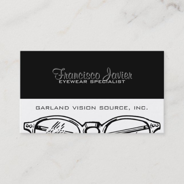Spectacles Eyewear Optical Vision Business Card (Front)