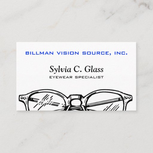 Customizable Spectacles Eyewear Optical Vision Business Card Template