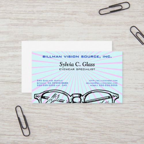 Spectacles Eyewear Optical Vision Business Cards