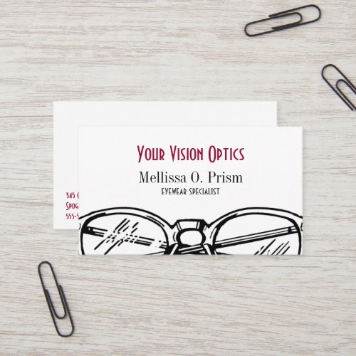 Spectacles Eyewear Optical Vision Business Card