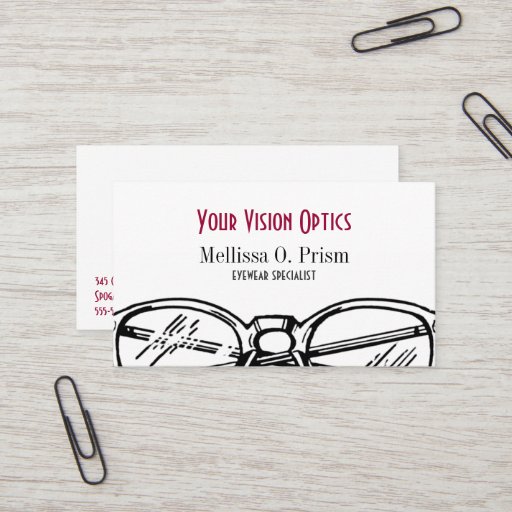 Customizable Spectacles Eyewear Optical Vision Business Card