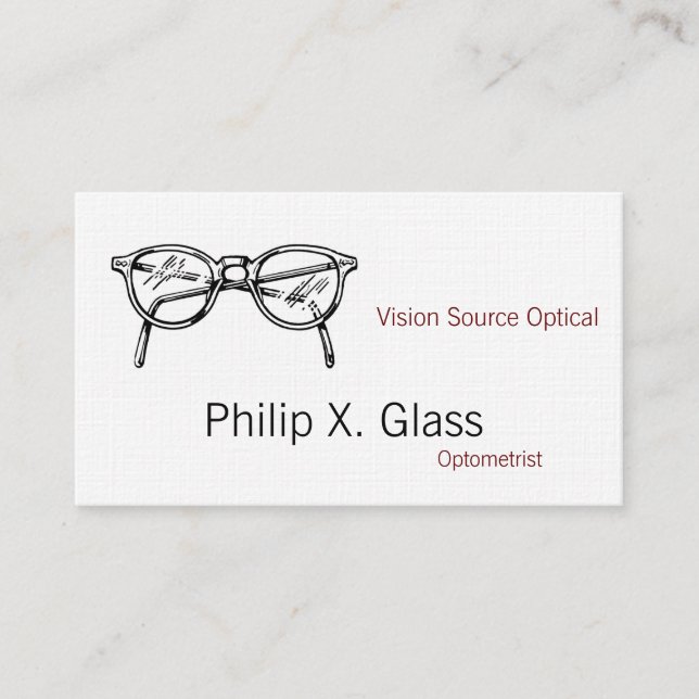 Spectacles Eyewear Optical Vision Business Card (Front)