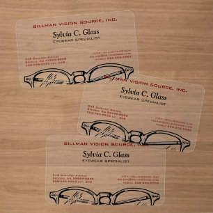 Spectacles Eyewear Optical Vision Clear Business Cards