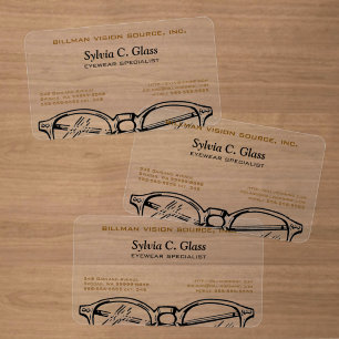 Spectacles Eyewear Optical Vision Clear Business Cards