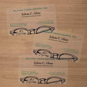 Spectacles Eyewear Optical Vision Clear Business Cards