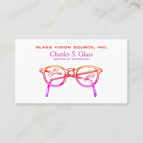 Spectacles Eyewear Optical Vision Rainbow Gradient Business Card