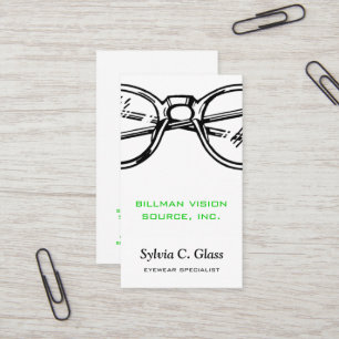 Spectacles Eyewear Optical Vision Vertical Business Card