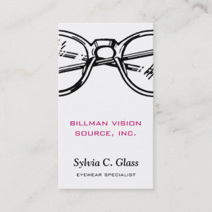 Spectacles Eyewear Optical Vision Vertical Business Card