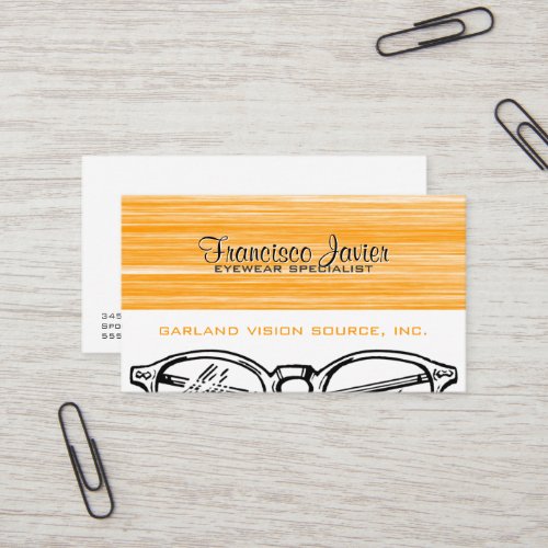 Spectacles Eyewear Optometry Vision Scratchy Business Cards