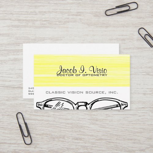 Spectacles Eyewear Optometry Vision Scratchy Business Card