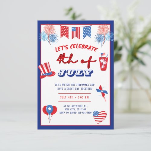 Spectacular 4th of July Independence  Extravaganza Invitation