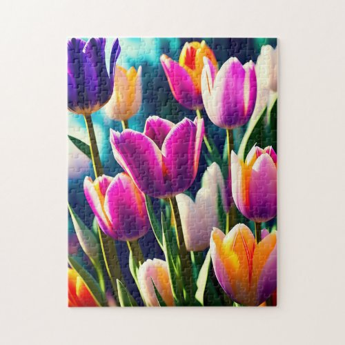 Spectacular Blooming Tulips Jigsaw Puzzle