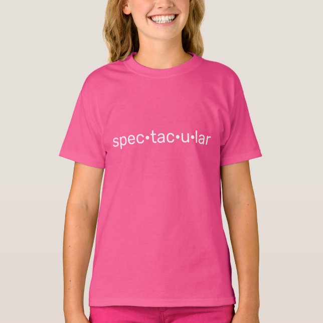 Spectacular, cool pink white T-Shirt (Front)