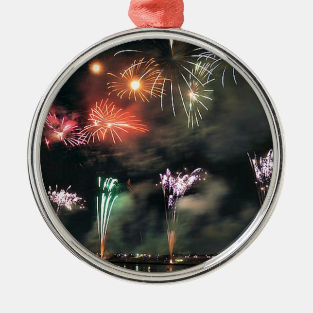 Spectacular Fireworks Metal Ornament (Front)