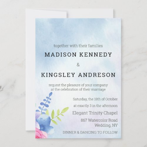 Spectacular Floral Wedding Vows Love Living  Invitation