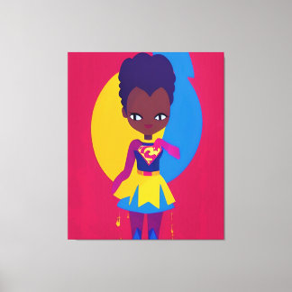 Spectacular Gal Shawnna Vector Colorful Canvas Print