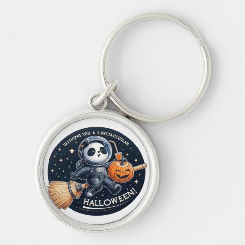 Spectacular Halloween with a Bamboo_Broom Panda  Keychain