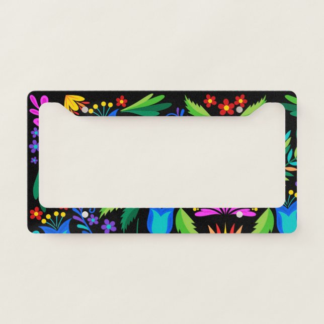 Spectacular Mexican Floral License Plate Frame (Front)
