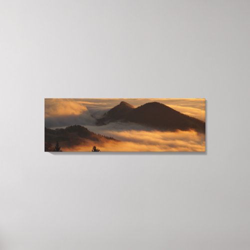 Spectacular Mountains Peeking Through Clouds Canvas Print