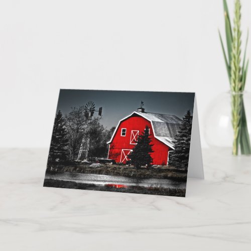 Spectacular Red Barn Card